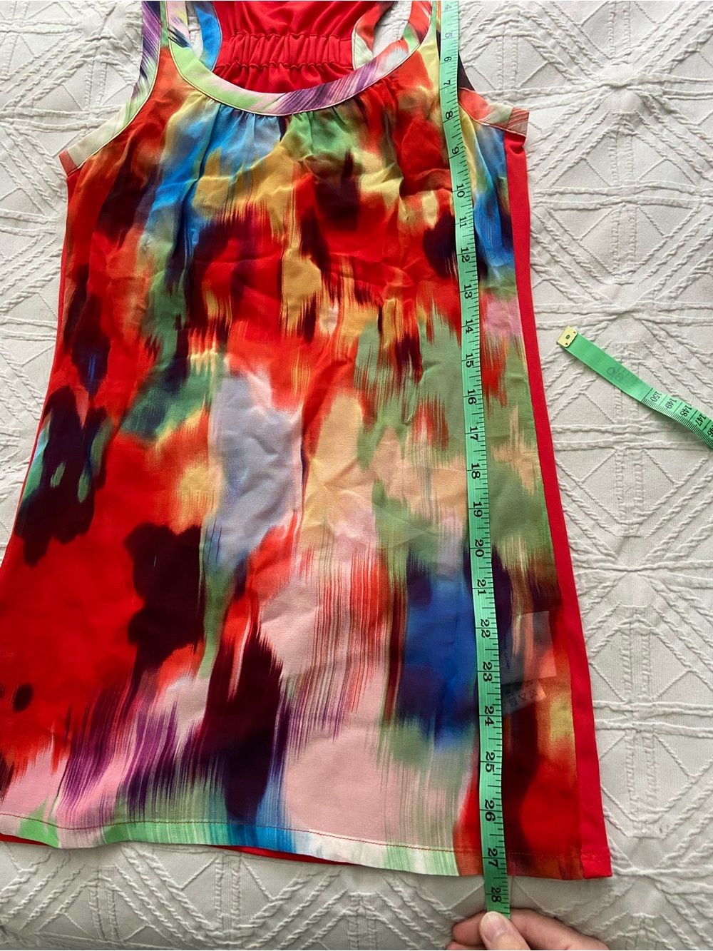 Ted Baker Silk Multicolor Abstract Print Scoop Neck Tank Top - Picture 9 of 12